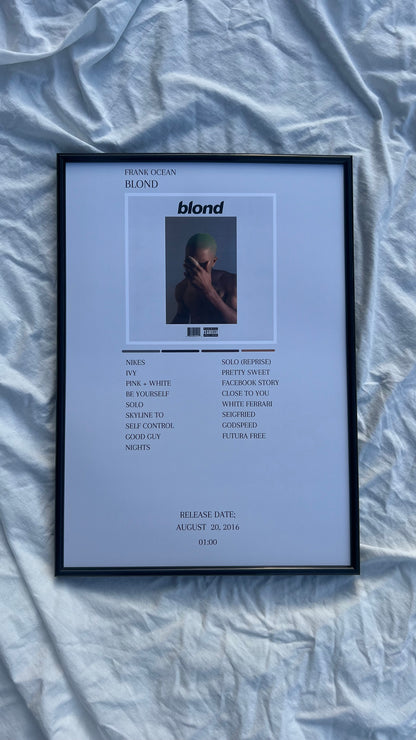 Frank Ocean Blond Album Poster