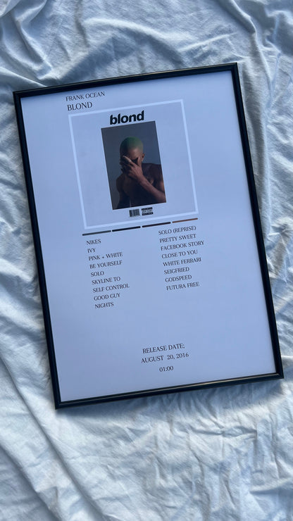 Frank Ocean Blond Album Poster