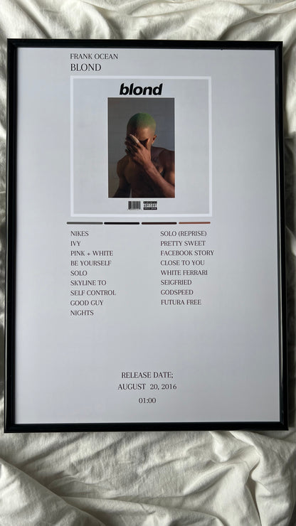 Frank Ocean Blond Album Poster